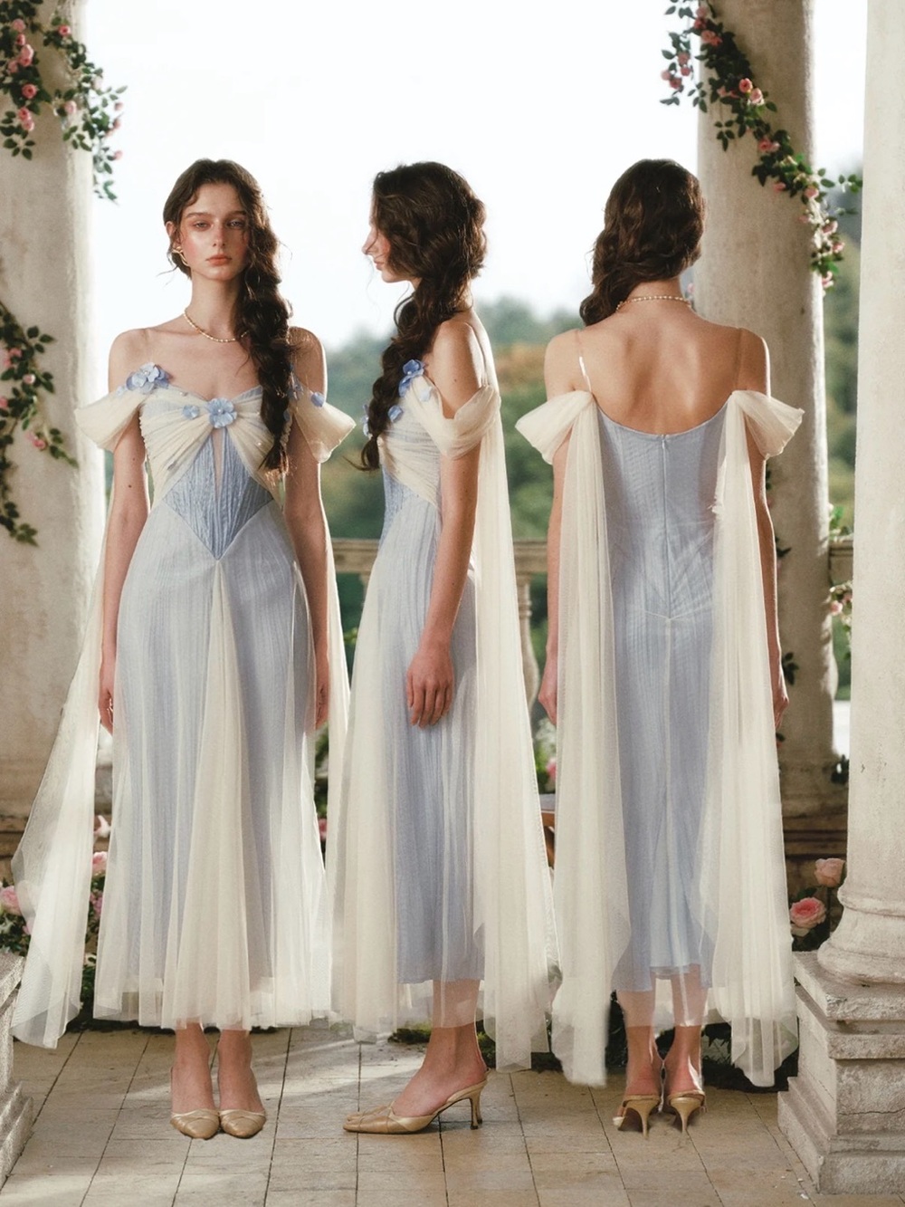NEW LaceMade Blue Iris Bird Corset Dress Size S - Picture 3 of 12